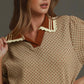 Atlas Contrast Lace Knit Blouse