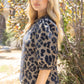Hadley Fringe Detail Textured Animal Print Top