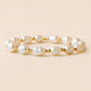 Tarnish Resistant Pearl & Gold Duo Beaded Stretch Bracelet