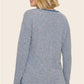 Dover Waffle Texture Pinstripe Wide Crew Neck Long Sleeve Sweater