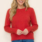 Focus Crew Neck Long Puff Sleeve Dressy Sweater