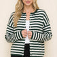 Rehersal Striped Long Sleeve Button Down Sweater Cardigan