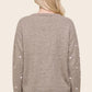 Pom Pom Dot Wide Crew Neck Sweater