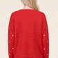 Pom Pom Dot Wide Crew Neck Sweater