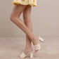 The Holland | Ivory Pearl Raffia Block Heel Mule