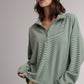 Benefit Striped Half Zip Up Knit Pullover