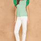 Corbin Textured Stripe Bubble Ruffle Sleeve Knit Tee Top