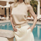 Subtle Sparkle Angular Buckle Raffia Stretch Belt
