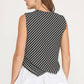 Georgetown Wrap-Over Mixed Media Sleeveless Striped Knit Top