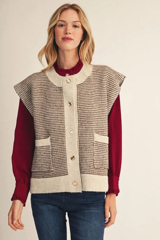 Selena Cap Sleeve Sweater Vest