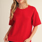 Quincy Drop Shoulder Short Sleeve Comfey Sweater Top