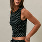 Libby Sleeveless Round Neck Polka Dot Tank Top