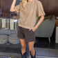 Braid Sweater Knit Short Bubble Sleeve Top