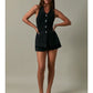 Cherry Bomb Vest-Style Romper with Micro Shorts