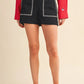 Spy High Waist Shorts with Contrast Stitching