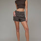 Jackson Brown Cheetah High Rise 3" Inseam Shorts by Hidden Denim