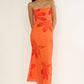 Madison Strapless Bandeau Floral Midi Dress