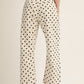 Concrete Drawstring Waist Polka Dot Barrel Pants