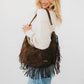 Loretta Suede Fringe Slouchy Bag