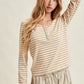 Default Stripe Henley Long Sleeve Top