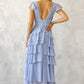 Santa Fe Lace Trim Tiered Ruffle Maxi Dress