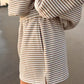 Bali Shorts Dark Navy Blue and White Big Striped Shorts with Pockets