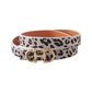 Horsebit Buckle Equestrian Stitched Suede/Napa Leather Belt