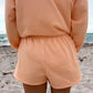 Papaya Orange Shorts Embroidered Sweat Shorts