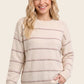Overcome Dotted Striped Fuzzy Sweater