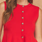 Kentucky Sleeveless Button-Front Peplum Knit Top