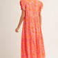 Regan Ruffle Sleeves Tropical Floral Midi Dress