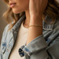 Faith Over Fear Gold Beaded Stretch Bracelet w/ Cross