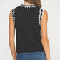 Winchester Embroidered Sleeveless Knit Tank Top