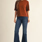 Alamo Half Sleeve Round Neck Comfy Sweater Top