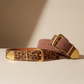 Zipper-Lined Suede Belt with Gold Hardware