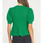Xaviaer Flared Puff Sleeve Knit Sweater