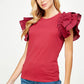 Maysvill eFlutter Ruffle Sleeve Top