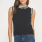 Winchester Embroidered Sleeveless Knit Tank Top