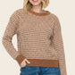 Faith Checker Borad And Stripe Mix Media Sweater