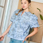 Foreside Embroidered Floral Print Blouse