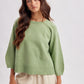 Matcha 3/4 Sleeve Pullover Sweater