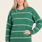 Blanket Stitch Striped Sweater