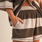 Sadie Top Striped Zip Up Oversized Top