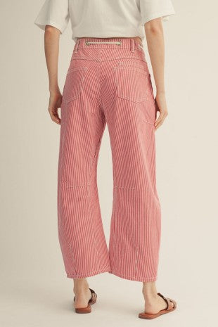Jax Drawstring Waist Stripe Barrel Pants