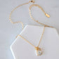 CZ, Moonstone, Freshwater Pearl, Charm Toggle Necklace
