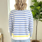 Elizabeth Button Down Striped Cardigan