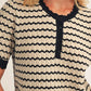 Zig-zag Pattern Lightweight Sweater Top