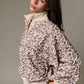 Juliette Leopard Print Snap Button Sweatshirt