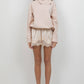 Karma Elastic Waist Satin Shorts with Lace Pointelle