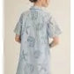 Seashell Short Sleeve Front Button Eyelet Summer Dress